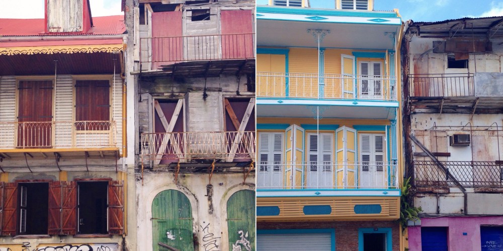 pointe à pitre, guadeloupe, poésie, façade