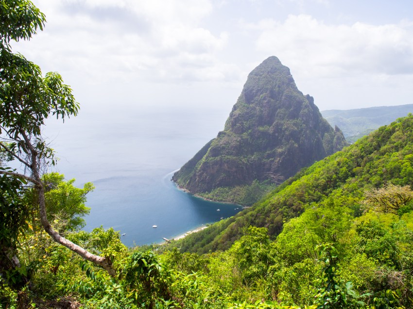 sainte lucie, soufrière, pitons, antilles, caraibes, stlucia