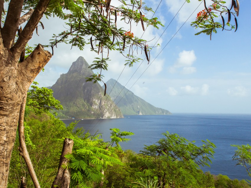 sainte lucie, soufrière, pitons, antilles, caraibes, stlucia