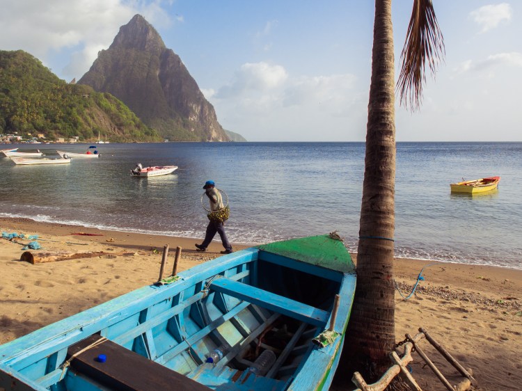 soufrière, pitons, sainte lucie, caraibes, antilles