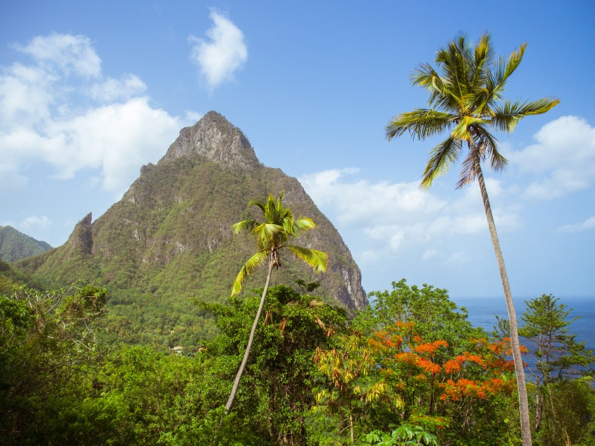 sainte lucie, soufrière, pitons, antilles, caraibes, stlucia