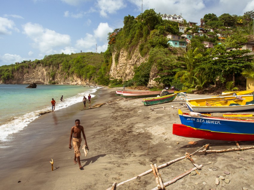 sainte lucie, canaries, anse la raye, caraïbes