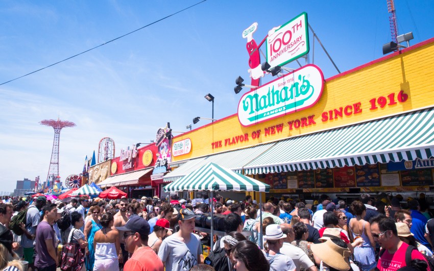 coney island, new york, brooklyn, hotdog, états unis