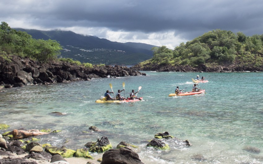 kayak, malendure, reserve cousteau, bouillante, guadeloupe