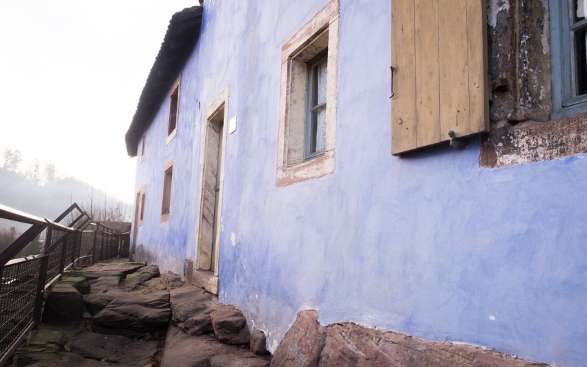 neige, givre, hiver, alsace, graufthal, maisons, rocher