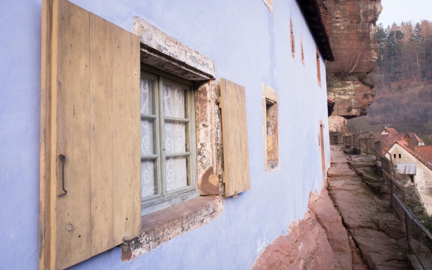 neige, givre, hiver, alsace, graufthal, maisons, rocher