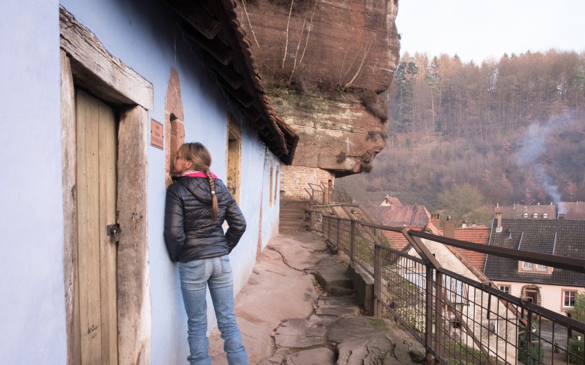 neige, givre, hiver, alsace, graufthal, maisons, rocher