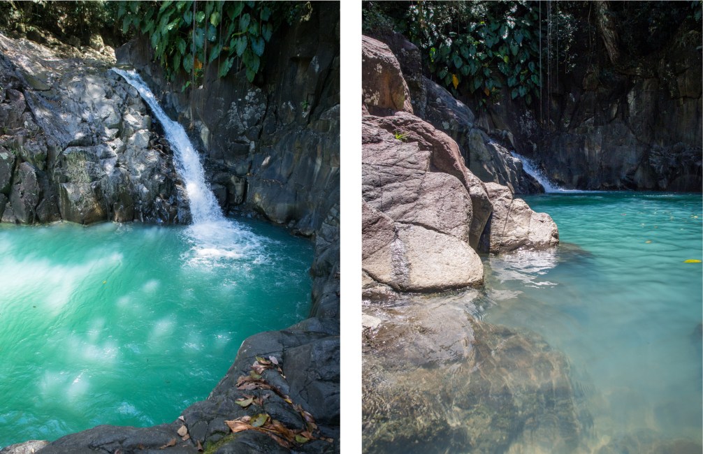 guadeloupe, saut d'acomat, pointe noire, cascade, bassin bleu