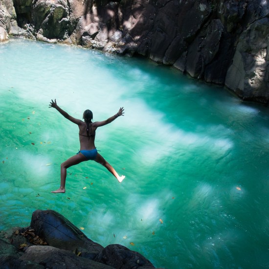 guadeloupe, saut d'acomat, pointe noire, cascade, bassin bleu
