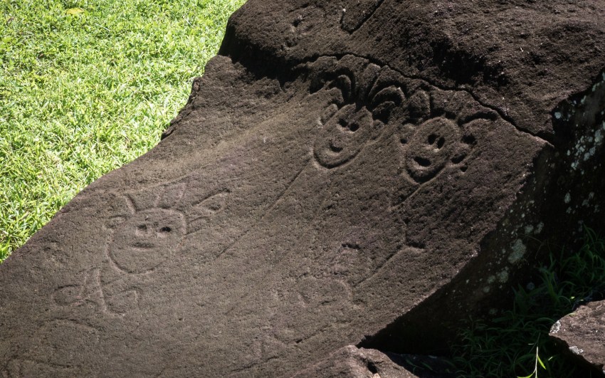 guadeloupe, parc des roches gravées, trois rivières