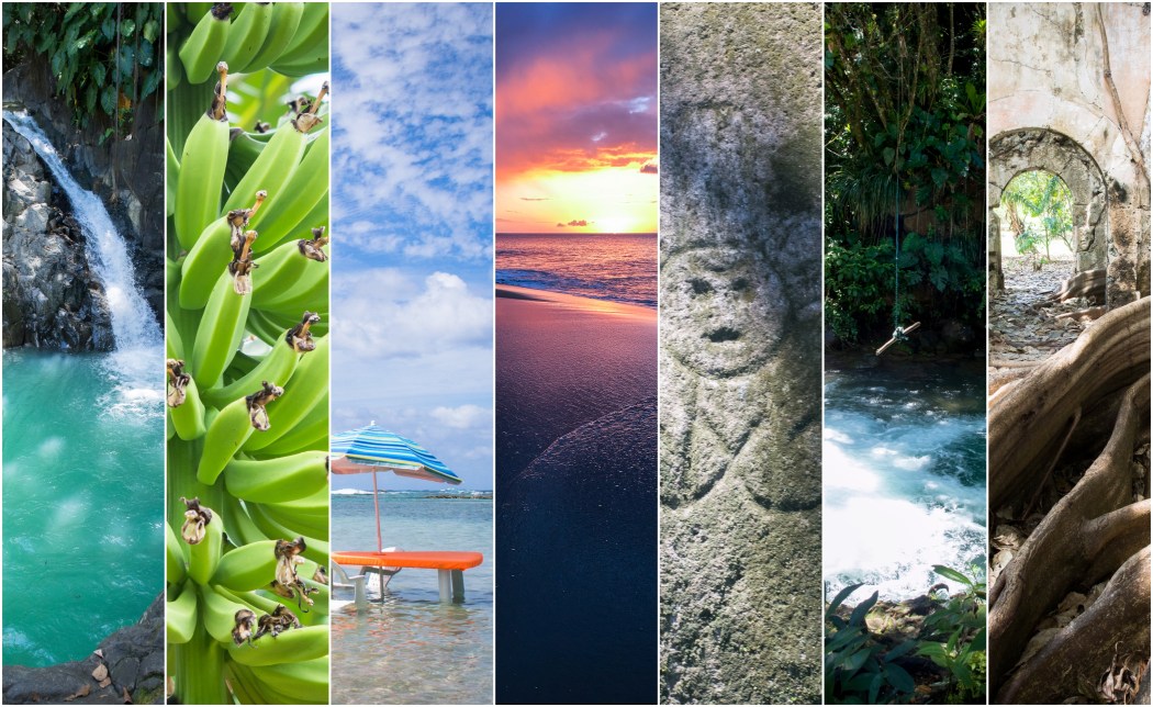 guadeloupe, rivière rouge, roches gravées, matouba, bananeraie, deshaies, trois rivières, petit canal, figuier maudit