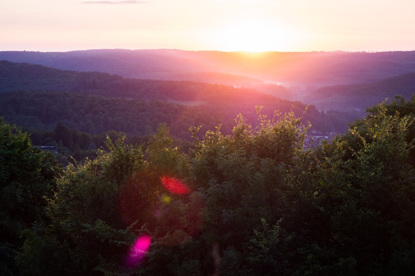 alsace, lichtenberg, coucher de soleil, vosges du nord