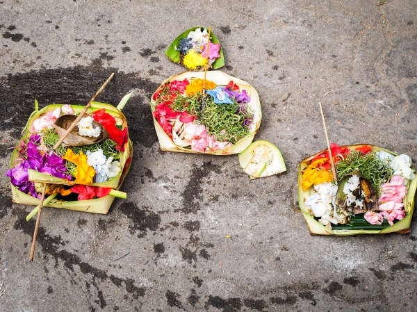 marché, Bali, indonésie, offrandes