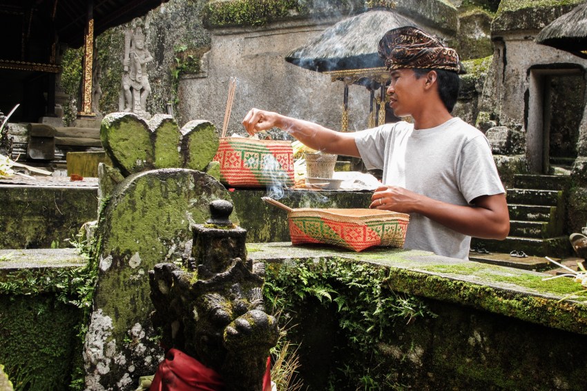 bali, temple, ubud, cérémonie
