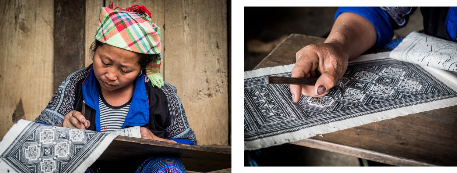 batik, main, indigo, portraits ethniques, vietnam, ethnies minoritaire