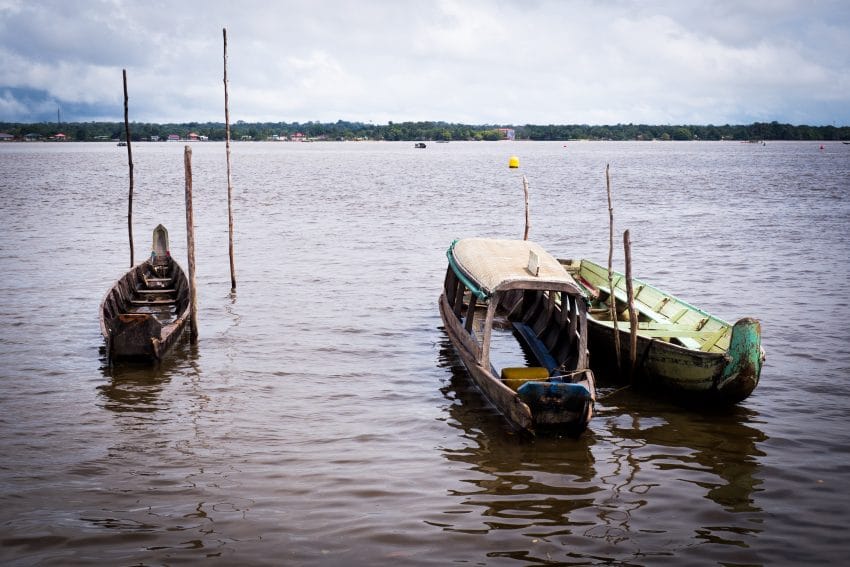 guyane Amazonie ; rive du maroni, fleuve st laurent