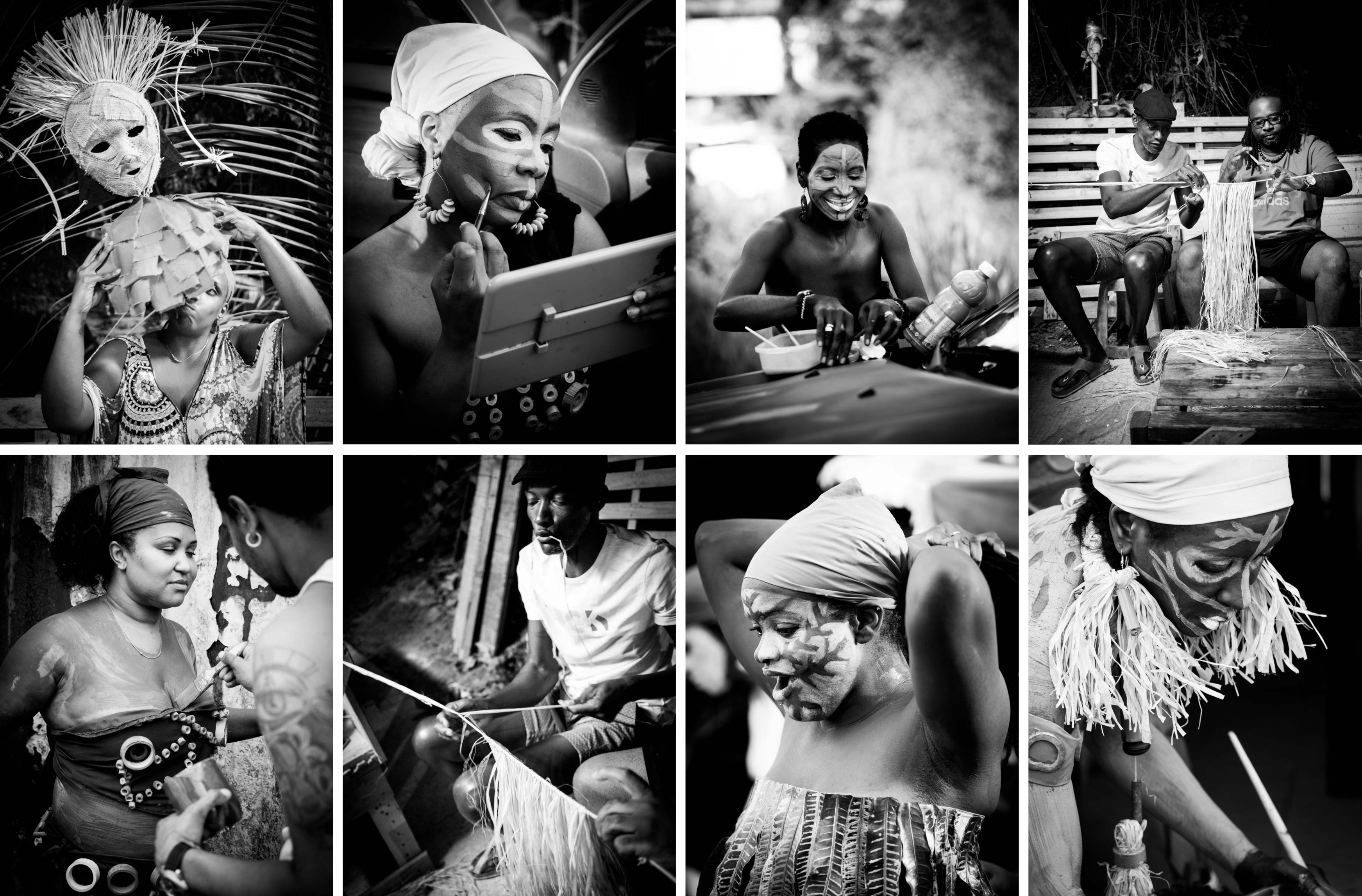 livre de photographies- portraits de carnaval en noir&blanc- carnaval de guadeloupe - livre sur un groupe à po - livre sur le carnaval de guadeloupe