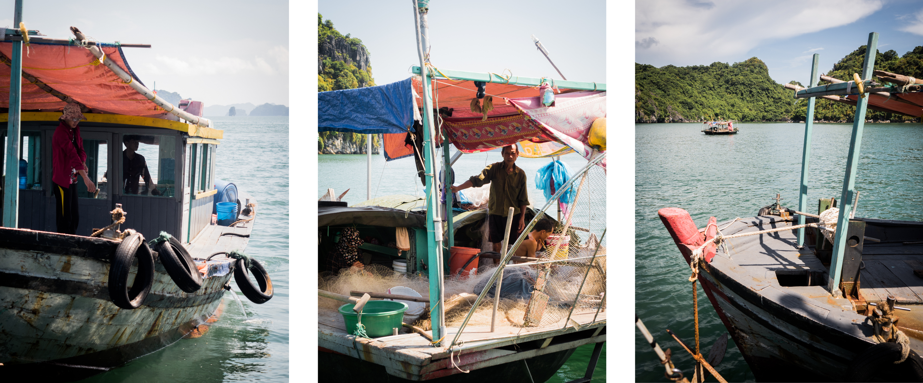 pêcher dans la baie d'halong -vietnam