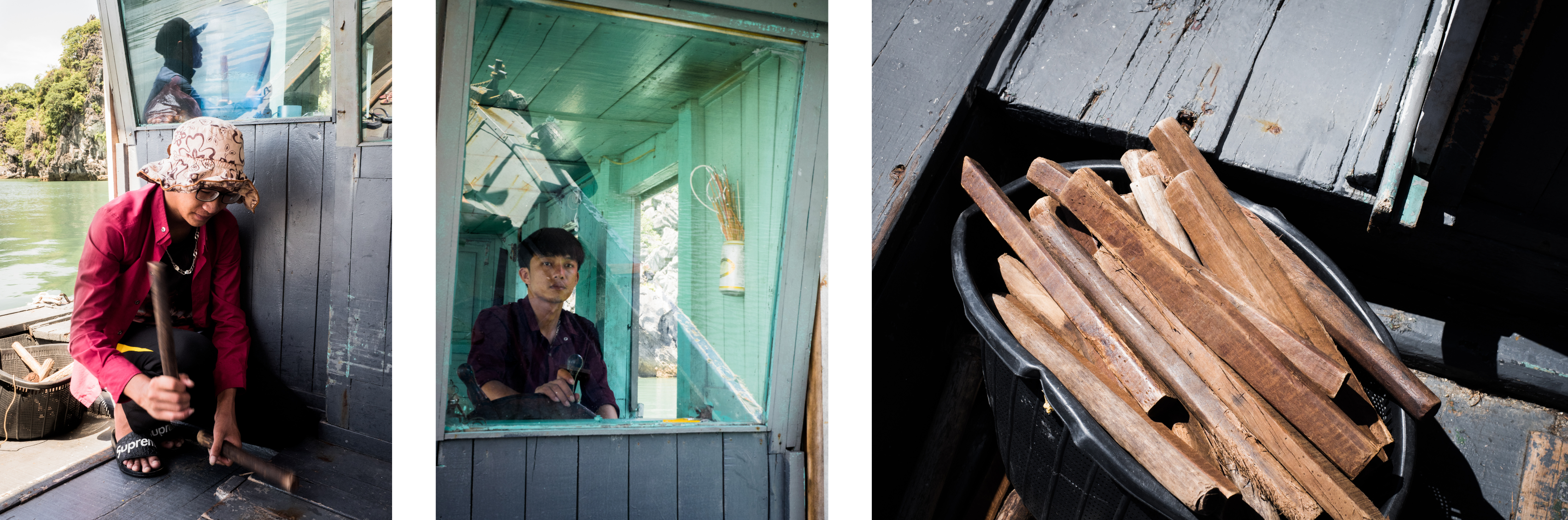 pêcher dans la baie d'halong -vietnam