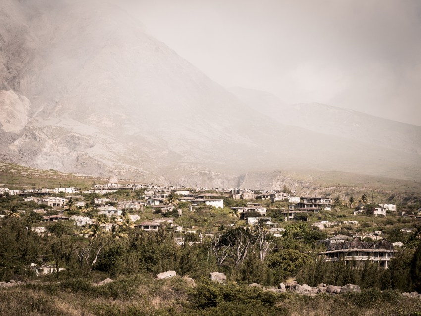 Volcan la soufrière Guadeloupe sur l'ile de montserrat antilles