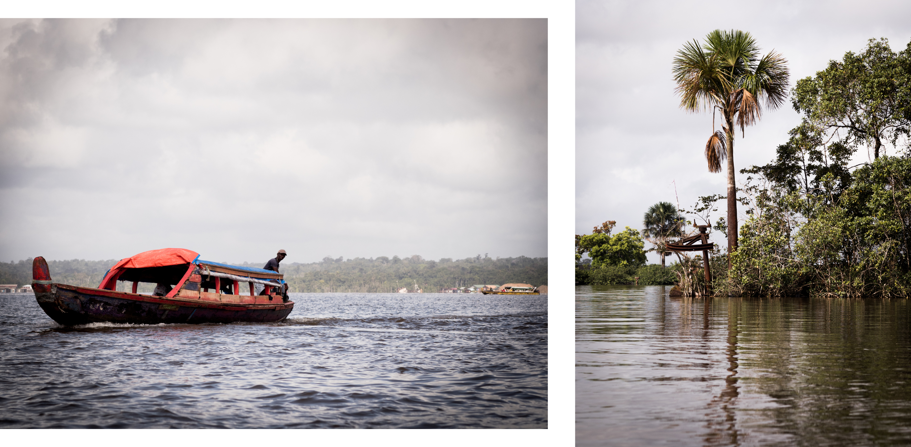 guyane Amazonie - rive du maroni - fleuve st laurent du maroni en pirogue