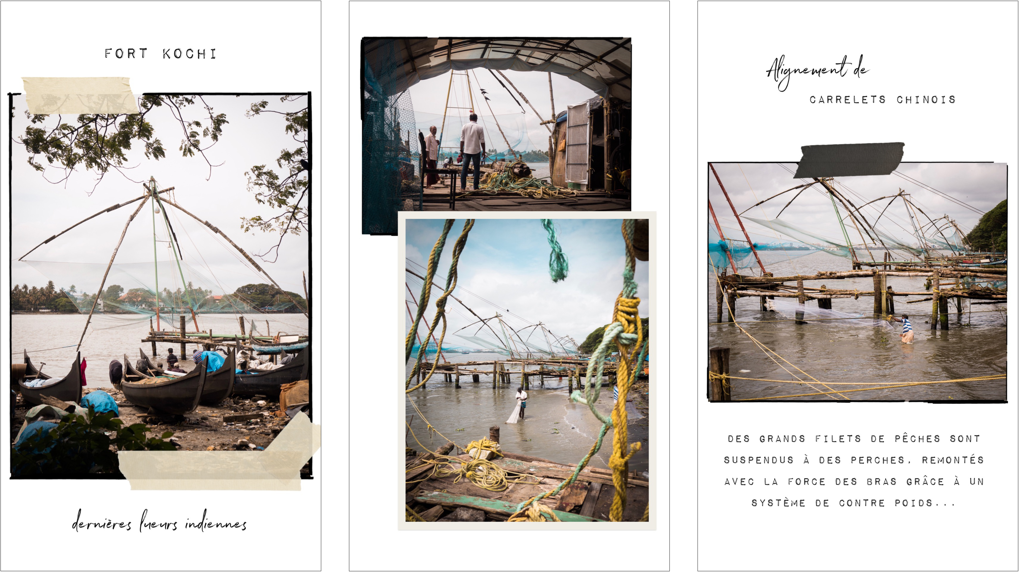 voyager au kerala - Kochi - fort Cochin - carrelets chinois