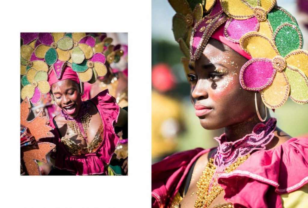 le carnaval de la guadeloupe -  defile carnaval guadeloupe - maquillage carnaval guadeloupe - danseuse carnaval antillais
