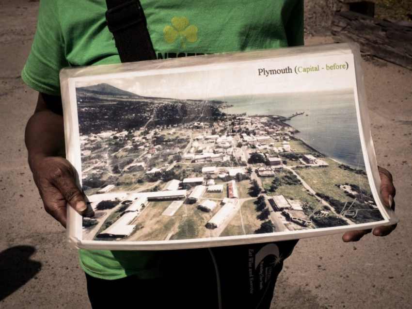 Photo de la capitale plymouth avant l'éruption de la soufrière